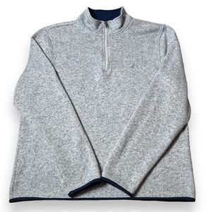 Nautica Gray Fleece Pullover Quarter Zip Sail Boat Beach Jacket - Men’s Size L